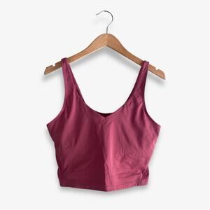 Women’s V-Neck Active Crop Top Pink Large